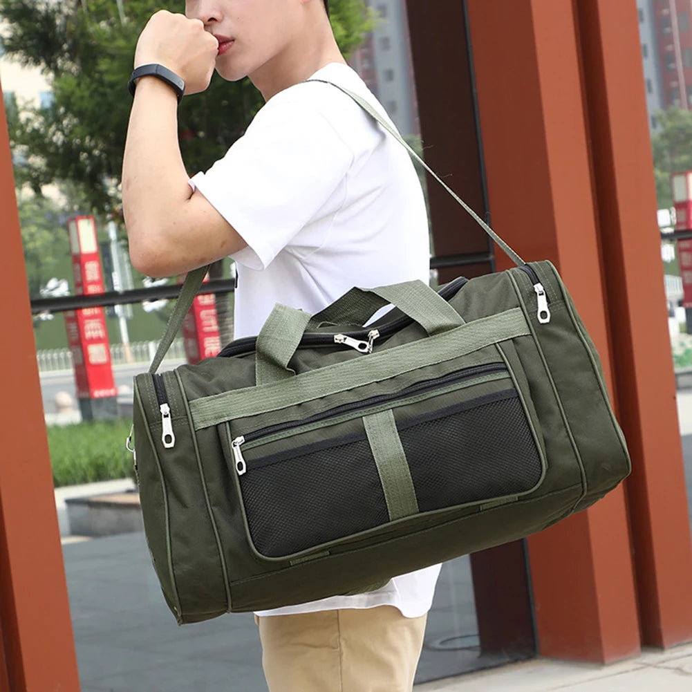 Nylon Travel Duffel Bag Large Capacity Handbag Portable Outdoor Gym Luggage Bag Multifunctional Waterproof Sports Fitness Bags