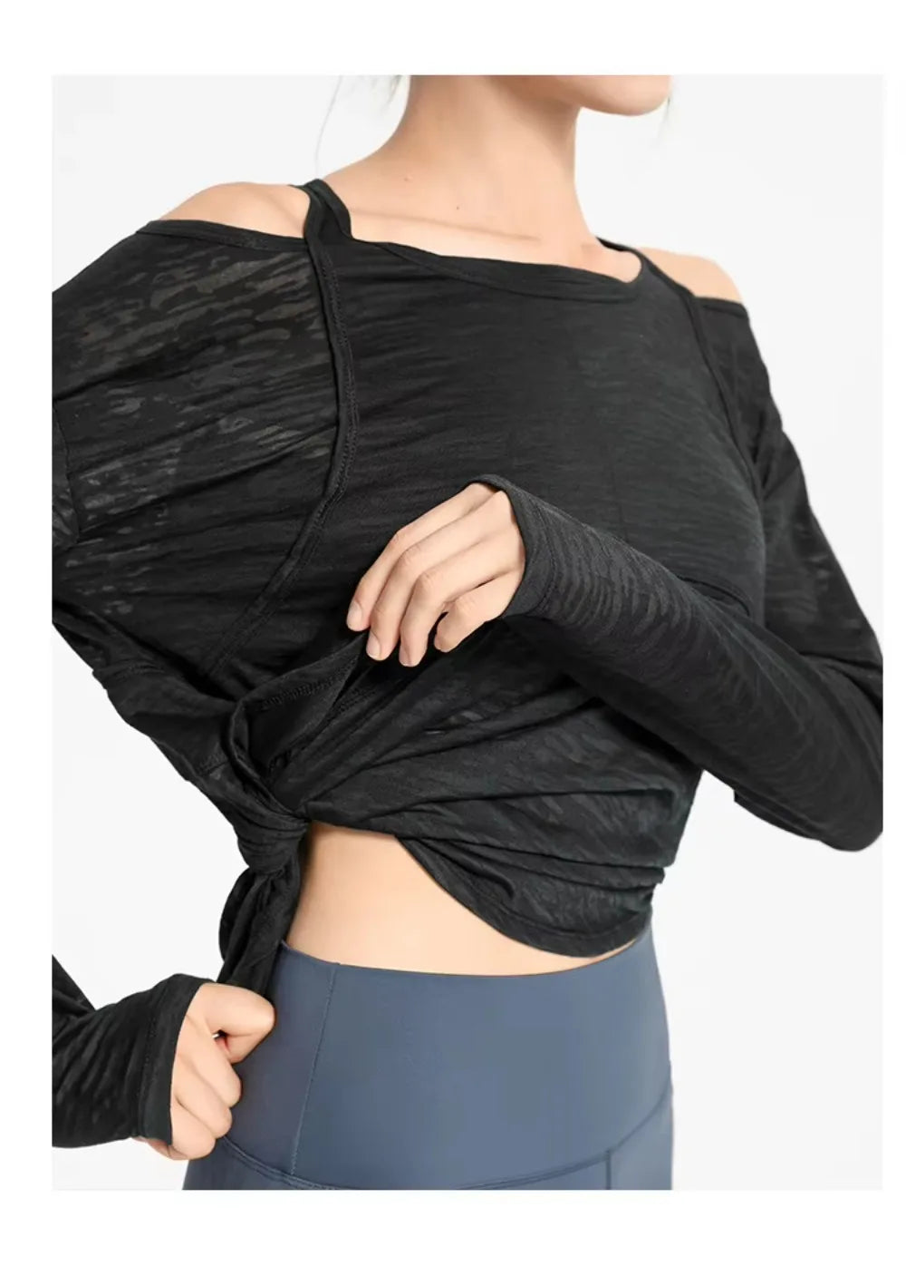 Long Sleeve Yoga Shirts for Women Loose Sports Tee Crop Top Sports Top Women Sportswear Gym Fitness Wear Clothing Workout Female