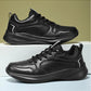 Women Running Shoes PU Leather Lace-up Men Warm Light Walking Sneaker Fitness Sport Flats Comfortable Black Size 35-44 Loafers