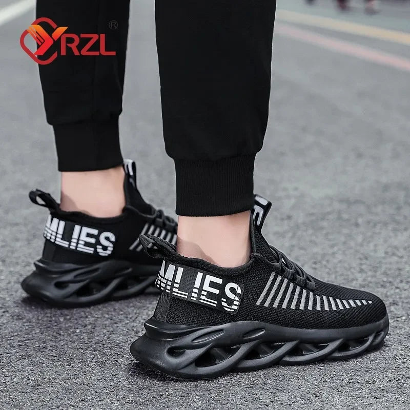 YRZL Men Shoes Comfortable Sneakers Womoen Breathable Couple Running Shoes Mesh Tenis Sport Shoes Size 36-46 Waling Sneakers Men
