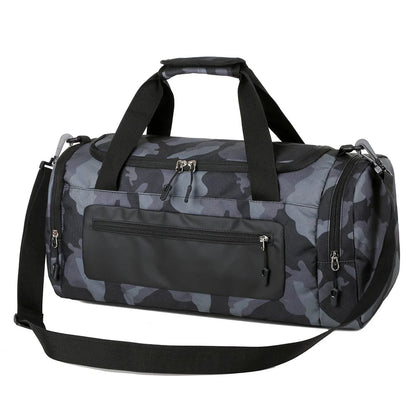 Men Fitness Bag Large Capacity with Shoe Compartment and Wet Pocket Training Sports Bag for Camping/Trekking/Hiking/Traveling