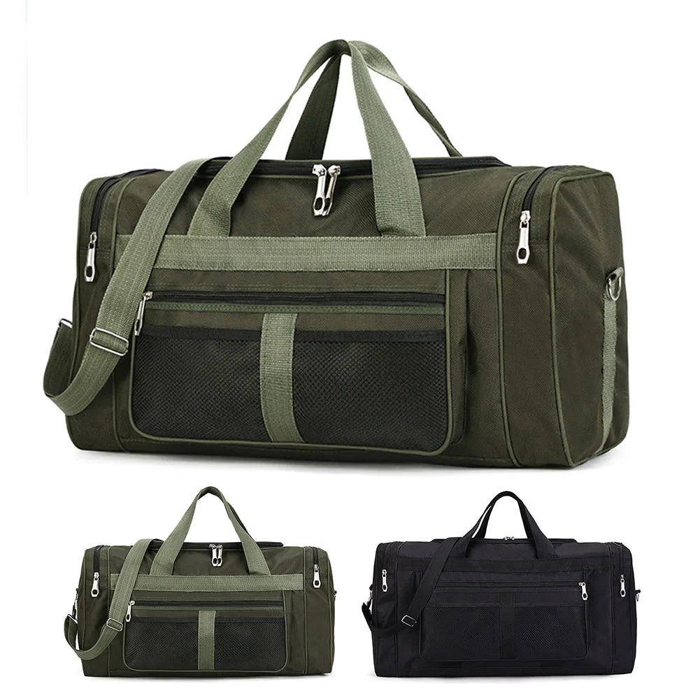 Nylon Travel Duffel Bag Large Capacity Handbag Portable Outdoor Gym Luggage Bag Multifunctional Waterproof Sports Fitness Bags