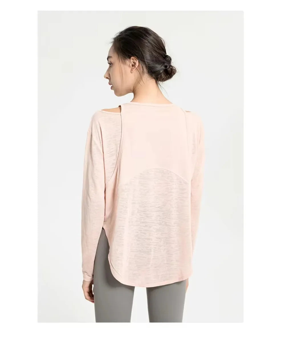 Long Sleeve Yoga Shirts for Women Loose Sports Tee Crop Top Sports Top Women Sportswear Gym Fitness Wear Clothing Workout Female