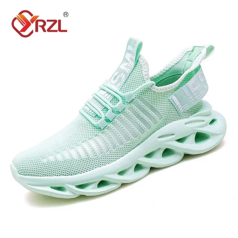 YRZL Men Shoes Comfortable Sneakers Womoen Breathable Couple Running Shoes Mesh Tenis Sport Shoes Size 36-46 Waling Sneakers Men