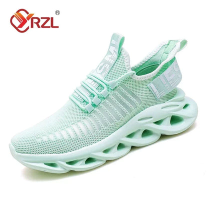 YRZL Men Shoes Comfortable Sneakers Womoen Breathable Couple Running Shoes Mesh Tenis Sport Shoes Size 36-46 Waling Sneakers Men