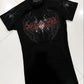 Breathedivinity Compression Shirt Short Sleeve tops Muscle GYM Fitness Mock Neck in Black Wolves Club Y2K