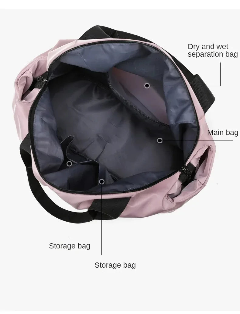 Large Capacity Yoga Gym Bag Waterproof  Women Swimming Outdoor Sports Bags Multifunction Hand Travel Duffle Weekend Package Bag