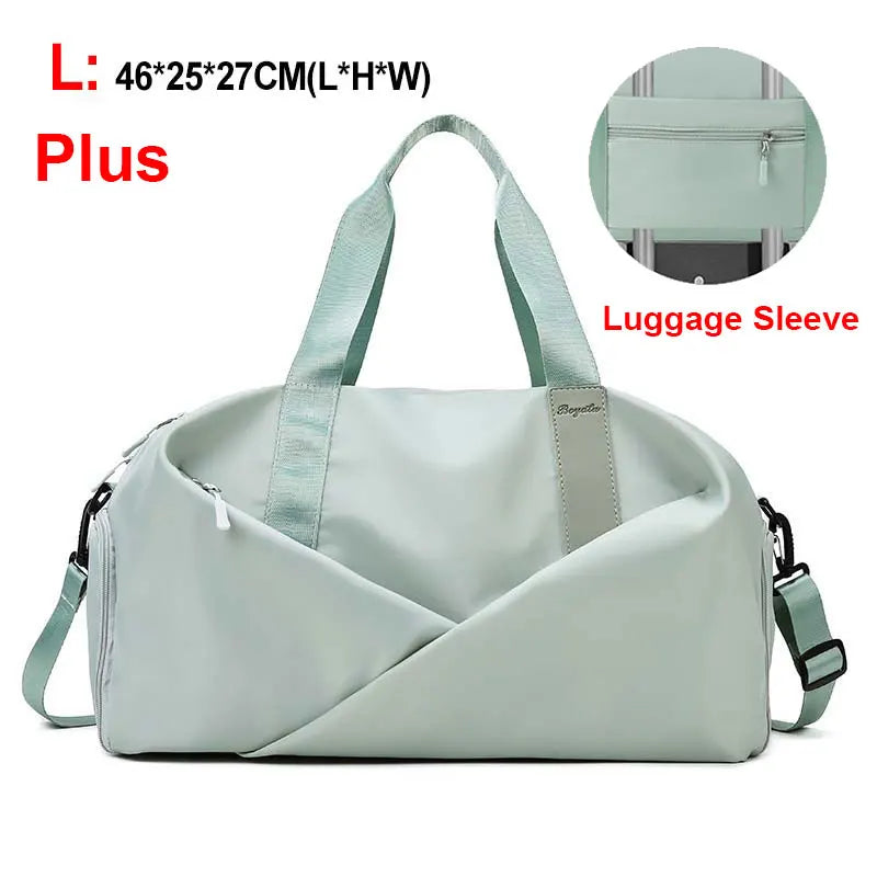 Women Sports Gym Bag Travel Dry Wet Bag Handbags Multifunction Swimming Tote Shoulder Weekend Fitness Duffle Yoga Shoes Daypack