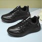 Women Running Shoes PU Leather Lace-up Men Warm Light Walking Sneaker Fitness Sport Flats Comfortable Black Size 35-44 Loafers