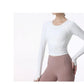 New Long Sleeve Yoga Built-in chest pad Shirts Sport Top Fitness Yoga Top Gym Top Sports Wear for Women Gym Femme Jersey Mujer