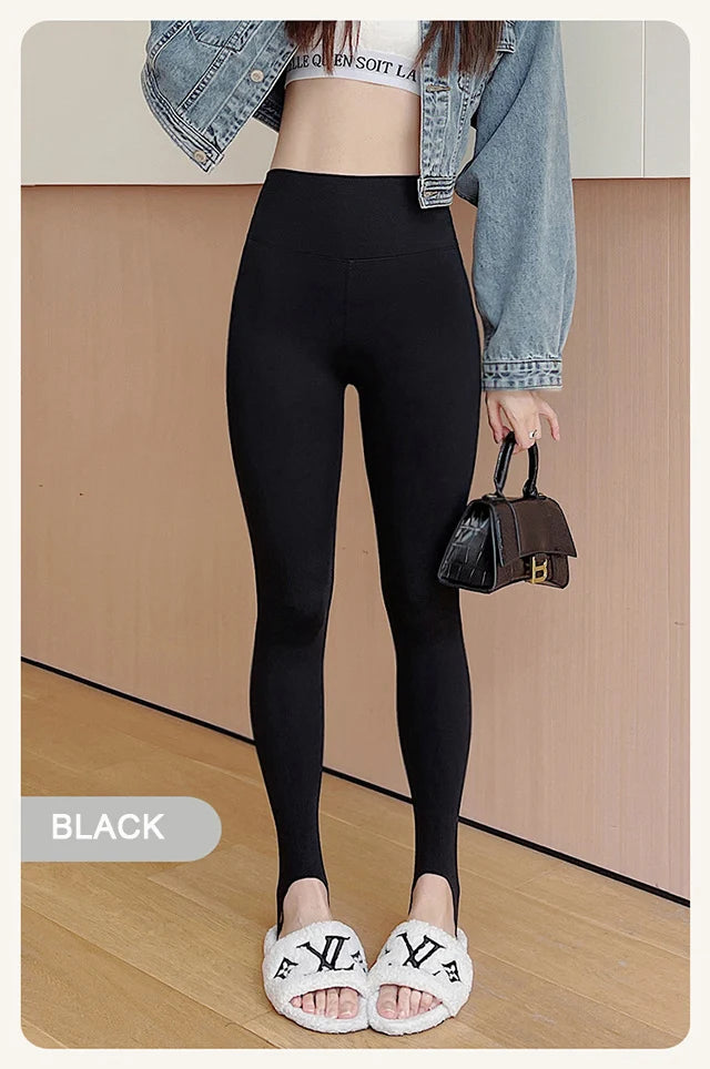 BIVIGAOS Spring Summer Thin Foot Tights Sharkskin Leggings Women High Waist Elastic Smiling Sexy Yoga Sport Fitness Leggings