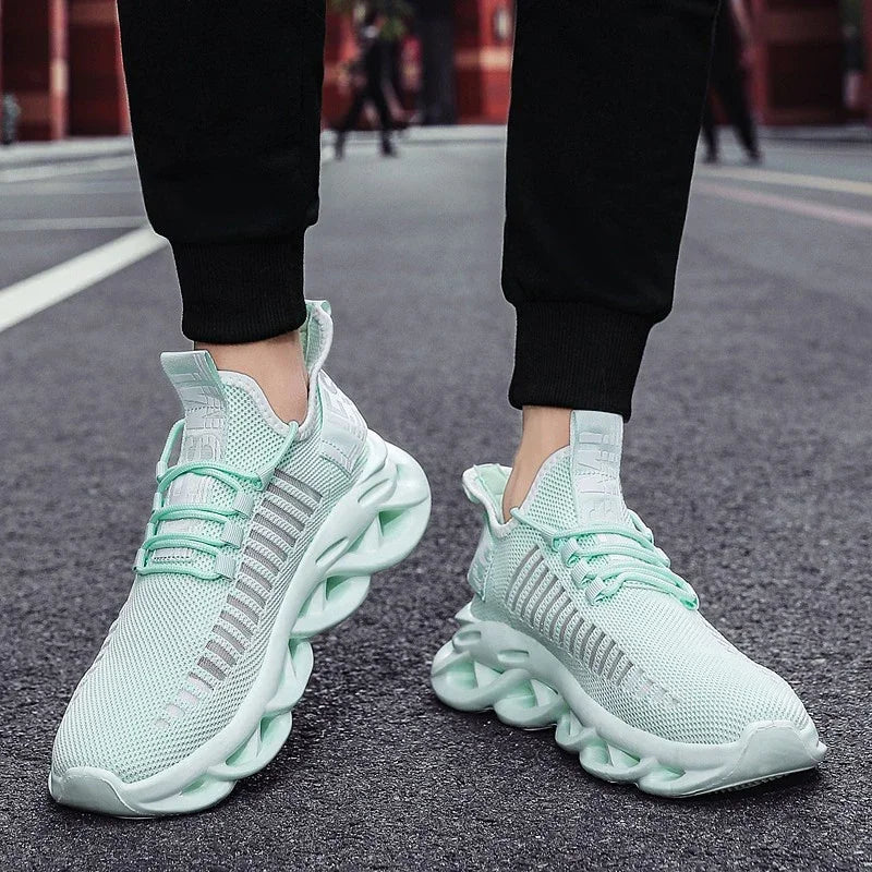 YRZL Men Shoes Comfortable Sneakers Womoen Breathable Couple Running Shoes Mesh Tenis Sport Shoes Size 36-46 Waling Sneakers Men