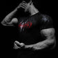 Breathedivinity Compression Shirt Short Sleeve tops Muscle GYM Fitness Mock Neck in Black Wolves Club Y2K