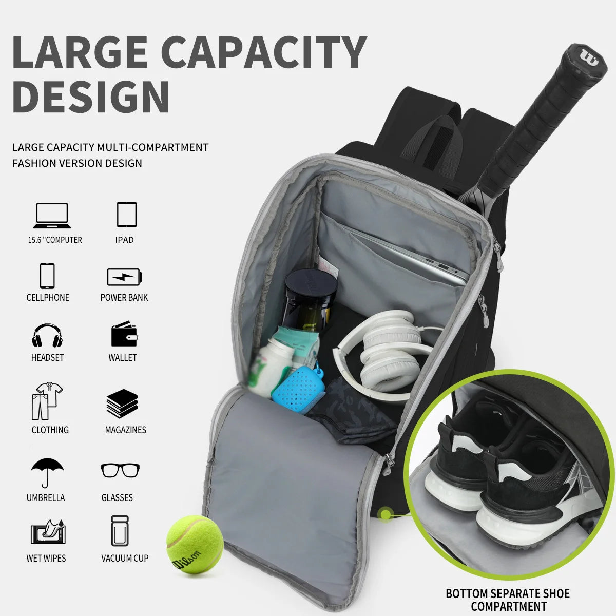 Gym Bag Waterproof Fitness Bag Sport Men Women Bag Outdoor Fitness Portable  Ultralight Yoga Gym Sports Backpack Racket Bag