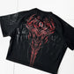 Breathedivinity Compression Shirt Short Sleeve tops Muscle GYM Fitness Mock Neck in Black Wolves Club Y2K