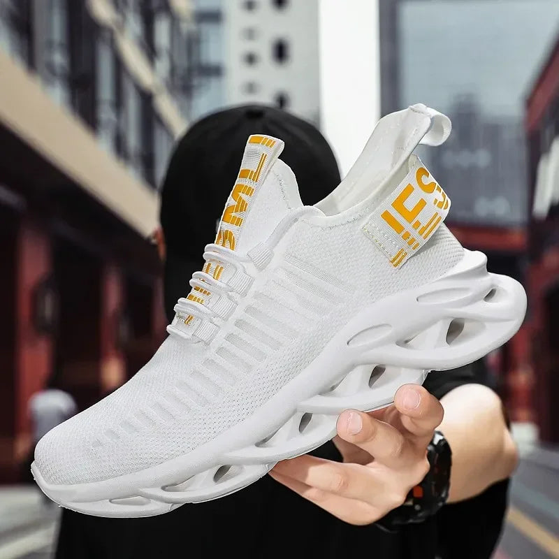 YRZL Men Shoes Comfortable Sneakers Womoen Breathable Couple Running Shoes Mesh Tenis Sport Shoes Size 36-46 Waling Sneakers Men