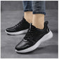 Women Running Shoes PU Leather Lace-up Men Warm Light Walking Sneaker Fitness Sport Flats Comfortable Black Size 35-44 Loafers