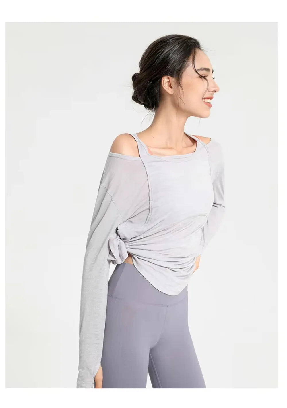 Long Sleeve Yoga Shirts for Women Loose Sports Tee Crop Top Sports Top Women Sportswear Gym Fitness Wear Clothing Workout Female