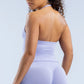 Gym Beautiful Open Back Bra Running Workout Halter Impact Longline Strappy Top Sports Yoga Vest Women's Fitness Tank Top