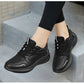 Women Running Shoes PU Leather Lace-up Men Warm Light Walking Sneaker Fitness Sport Flats Comfortable Black Size 35-44 Loafers