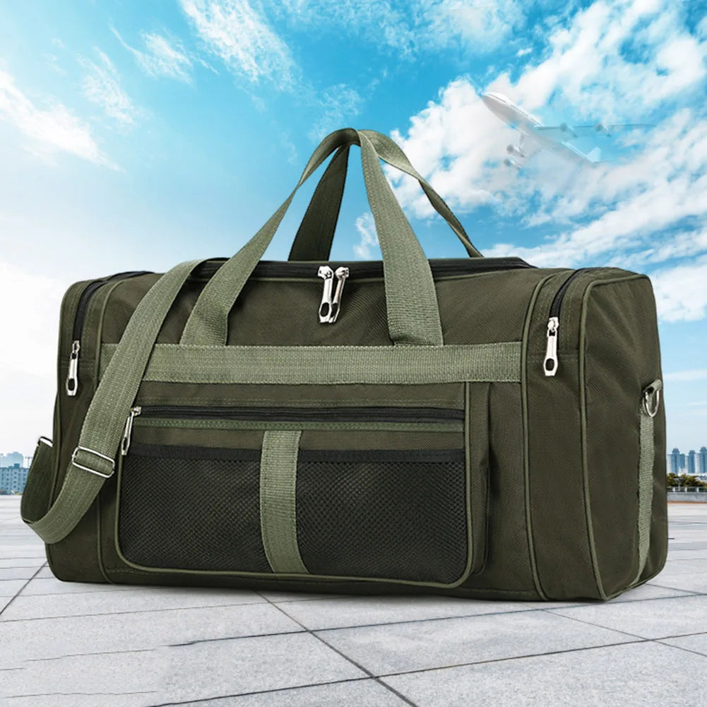 Nylon Travel Duffel Bag Large Capacity Handbag Portable Outdoor Gym Luggage Bag Multifunctional Waterproof Sports Fitness Bags