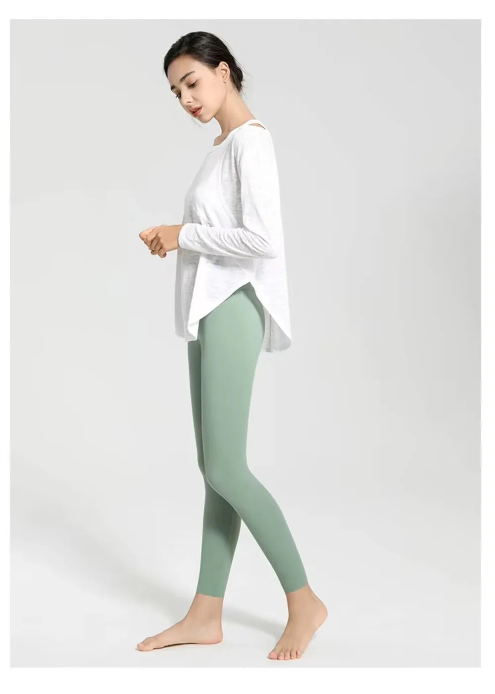 Long Sleeve Yoga Shirts for Women Loose Sports Tee Crop Top Sports Top Women Sportswear Gym Fitness Wear Clothing Workout Female