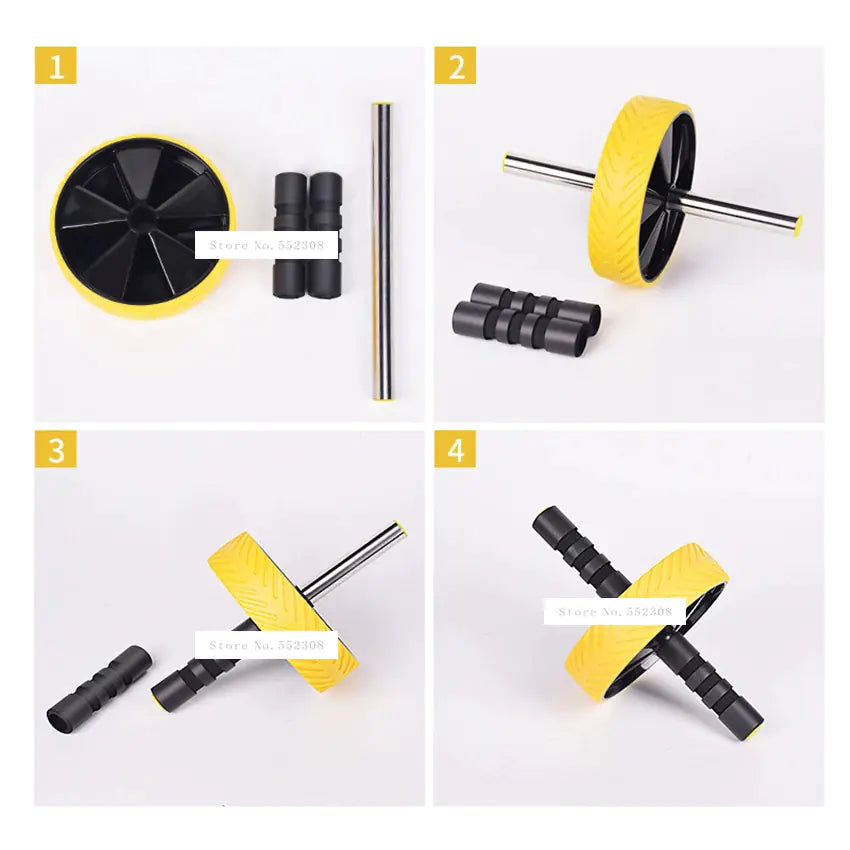 Ab Power Roller with Foam Handle for Indoor Fitness