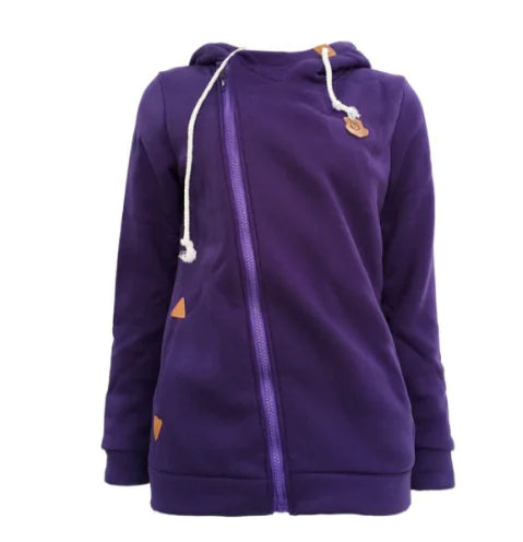 Hooded Cardigan with Side Zipper for Activewear