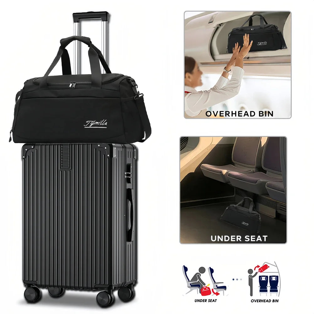 Tymilla Brand,31L Clothing Bag+Wash Bag,Lightweight,Short-distance,Duffle Storage,Messenger Bag,Sports Gym Bag,Golf Bag,Yoga Bag