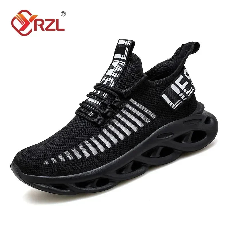 YRZL Men Shoes Comfortable Sneakers Womoen Breathable Couple Running Shoes Mesh Tenis Sport Shoes Size 36-46 Waling Sneakers Men