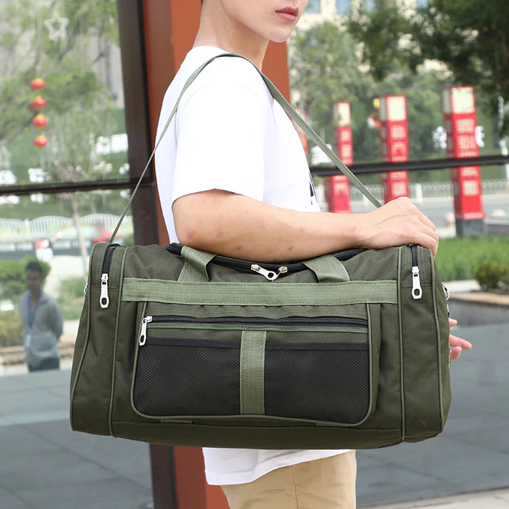 Nylon Travel Duffel Bag Large Capacity Handbag Portable Outdoor Gym Luggage Bag Multifunctional Waterproof Sports Fitness Bags