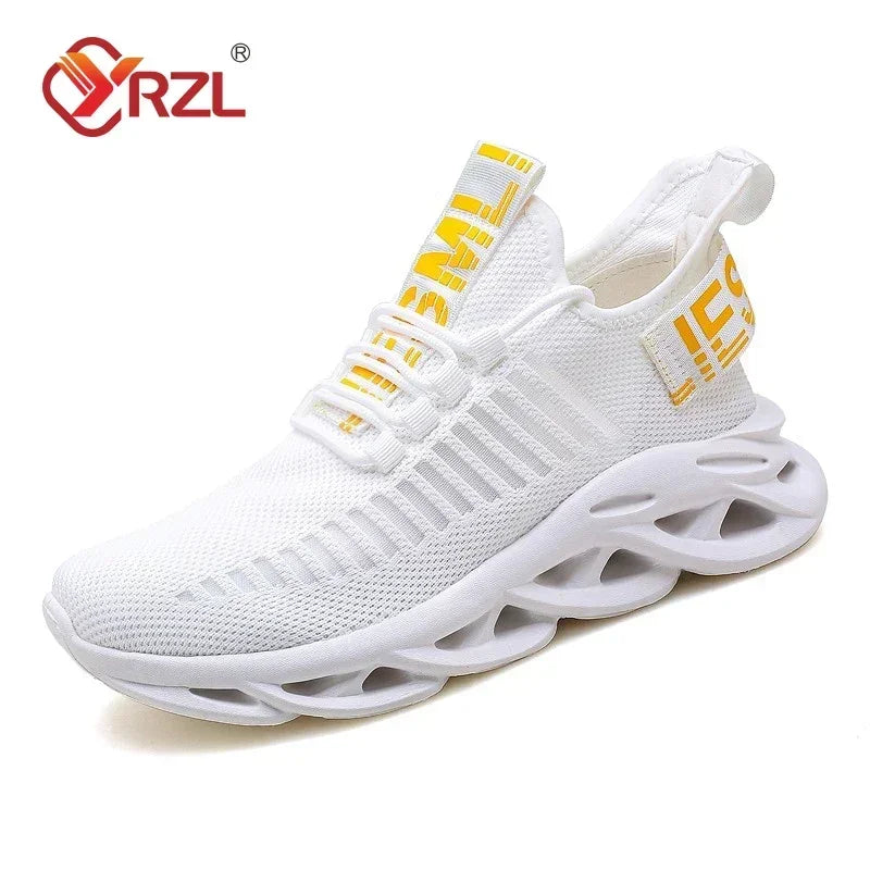 YRZL Men Shoes Comfortable Sneakers Womoen Breathable Couple Running Shoes Mesh Tenis Sport Shoes Size 36-46 Waling Sneakers Men