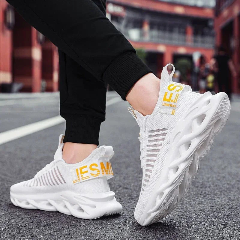 YRZL Men Shoes Comfortable Sneakers Womoen Breathable Couple Running Shoes Mesh Tenis Sport Shoes Size 36-46 Waling Sneakers Men