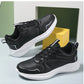 Women Running Shoes PU Leather Lace-up Men Warm Light Walking Sneaker Fitness Sport Flats Comfortable Black Size 35-44 Loafers