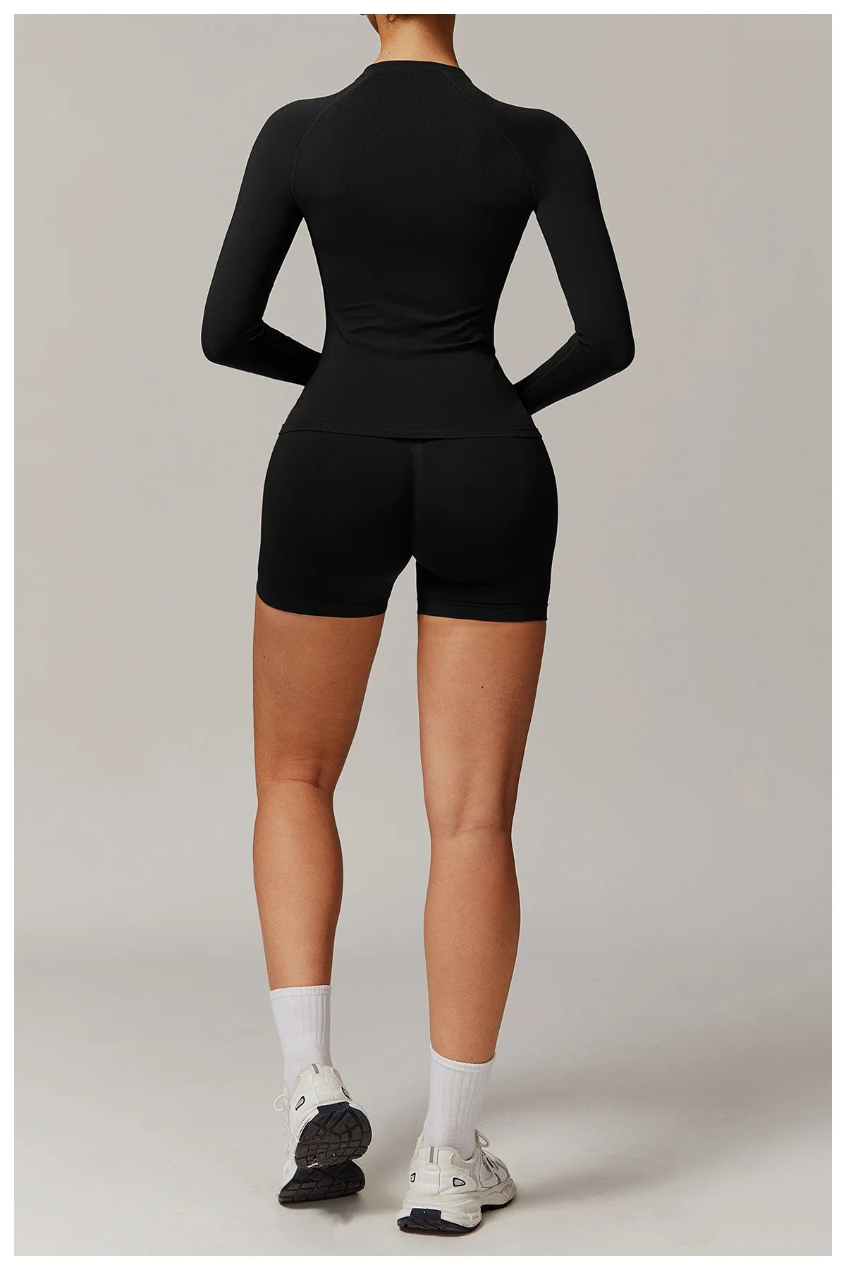 Sexy Women Yoga T-shirts Solid Sports Top Long Sleeve Gym Workout Running Shirts Exposed Navel Quick Dry Fitness Gym Sport Wear
