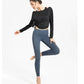 Long Sleeve Yoga Shirts for Women Loose Sports Tee Crop Top Sports Top Women Sportswear Gym Fitness Wear Clothing Workout Female