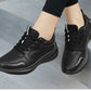 Women Running Shoes PU Leather Lace-up Men Warm Light Walking Sneaker Fitness Sport Flats Comfortable Black Size 35-44 Loafers
