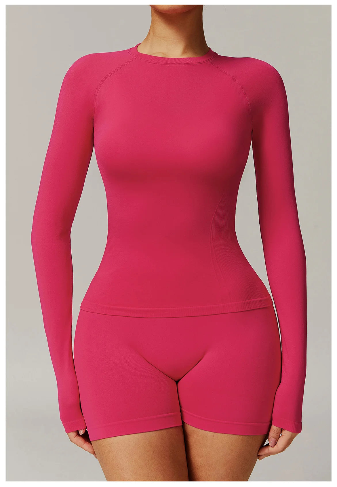 Sexy Women Yoga T-shirts Solid Sports Top Long Sleeve Gym Workout Running Shirts Exposed Navel Quick Dry Fitness Gym Sport Wear