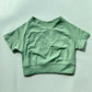 Impact Crop Top for Women Workout Gym Clothing Seamless Yoga Crop Top Shirt Sleeve Sports Shirts