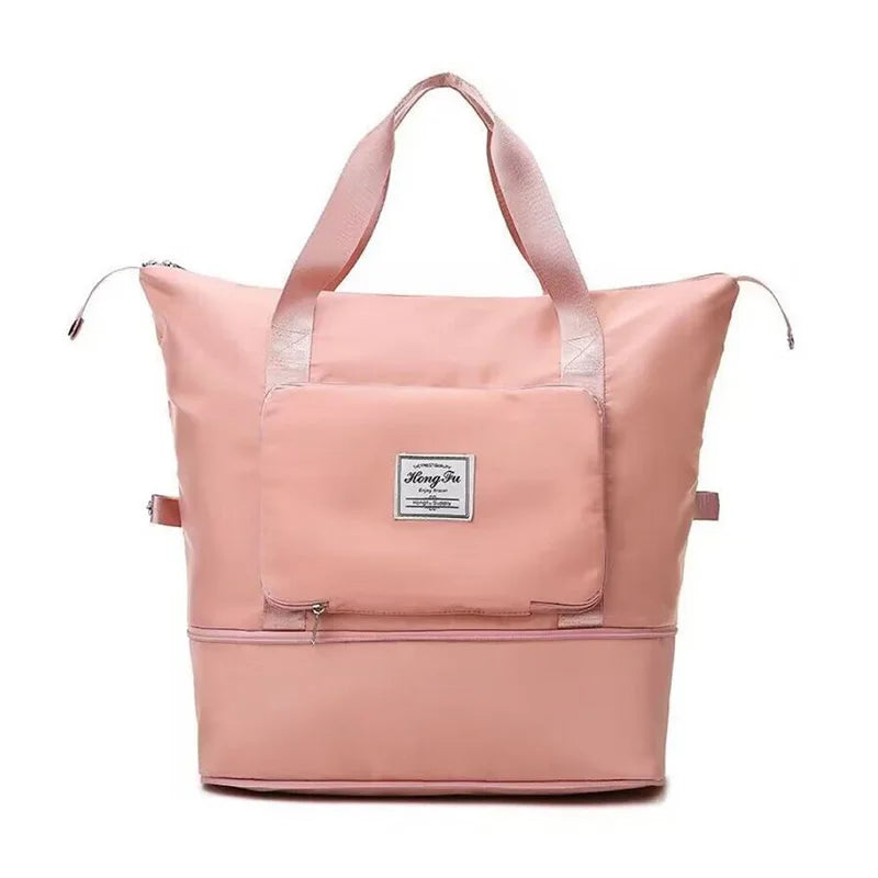 Multifunctional Foldable Fitness Bag Large Capacity Shoulder Bag Sports Handbag Purple Blue Black Pink