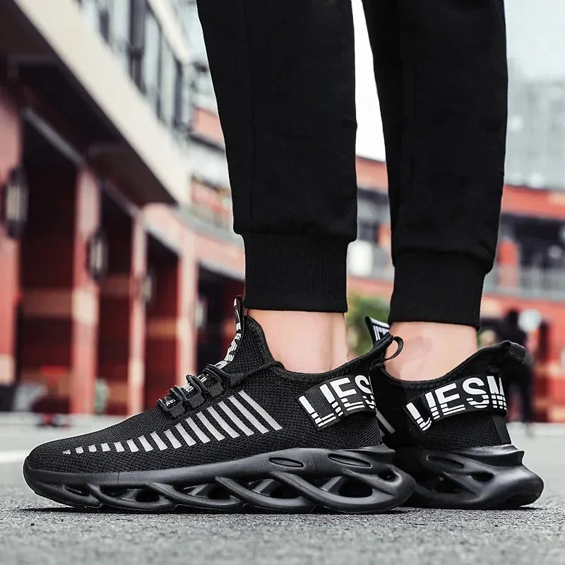 YRZL Men Shoes Comfortable Sneakers Womoen Breathable Couple Running Shoes Mesh Tenis Sport Shoes Size 36-46 Waling Sneakers Men