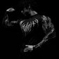 Breathedivinity Compression Shirt Short Sleeve tops Muscle GYM Fitness Mock Neck in Black Wolves Club Y2K