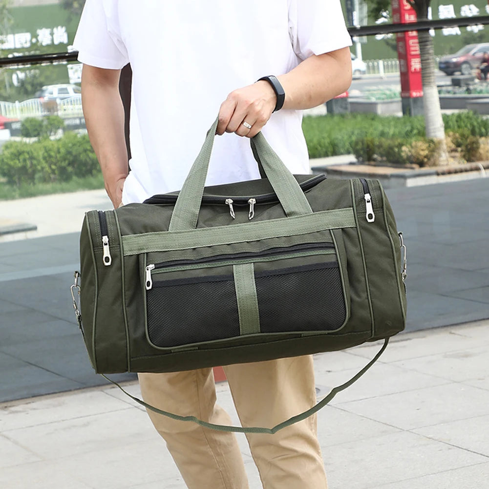Nylon Travel Duffel Bag Large Capacity Handbag Portable Outdoor Gym Luggage Bag Multifunctional Waterproof Sports Fitness Bags