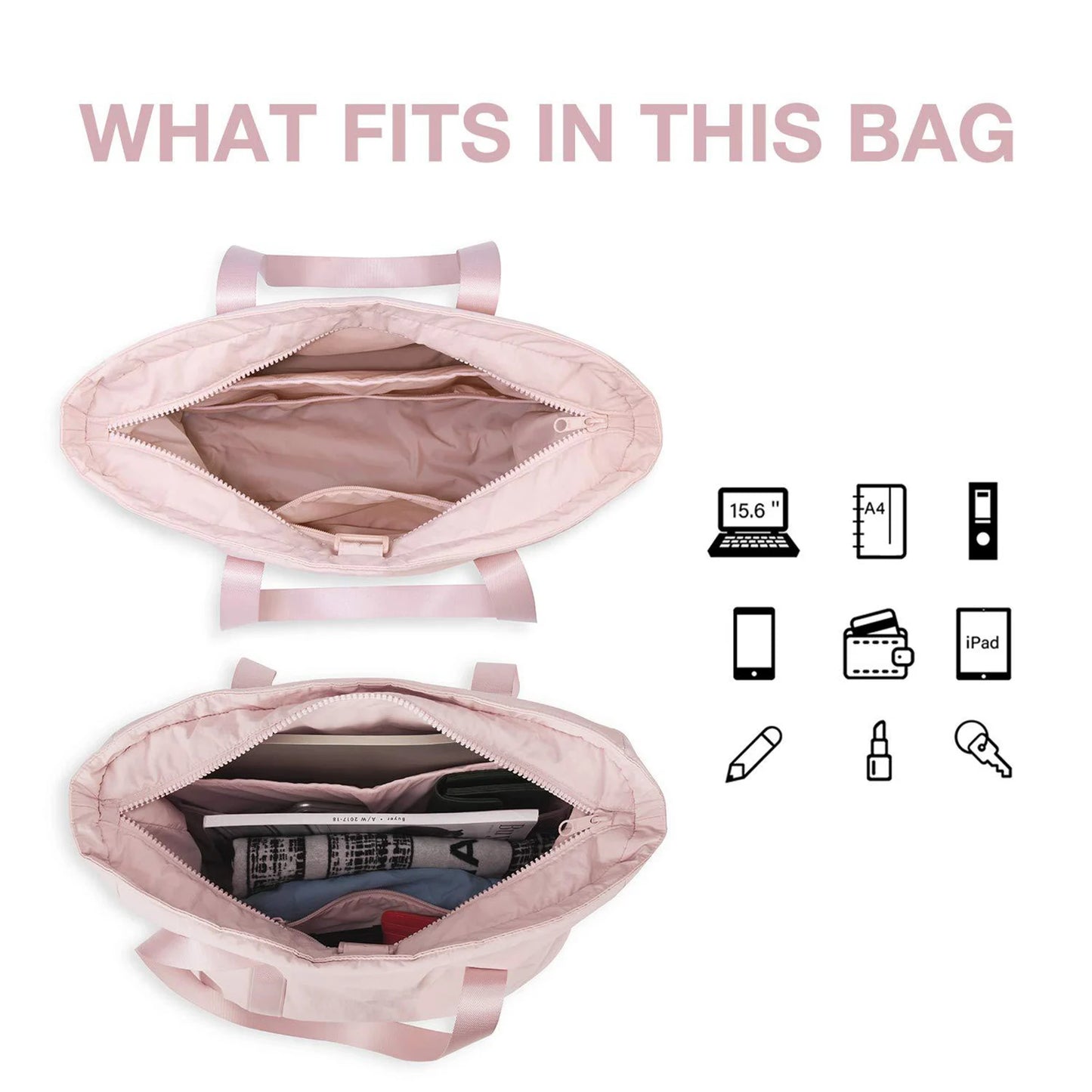 Women Waterproof Travel Duffel Bag Lightweight Shoulder Weekender Overnight Bag for Gyms Weekend Getaway