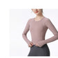 New Long Sleeve Yoga Built-in chest pad Shirts Sport Top Fitness Yoga Top Gym Top Sports Wear for Women Gym Femme Jersey Mujer