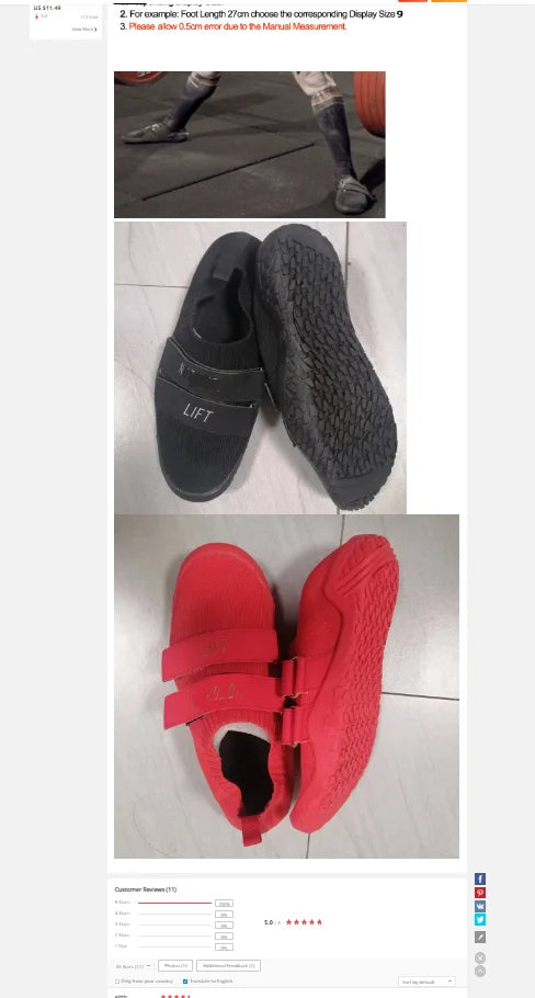 New Unisex Slippers Powerlifting Deadlift Yoga Gym Beach Sports Shoes  Sumo Sole Portable Sneakers Soft Bottom Training Footwear