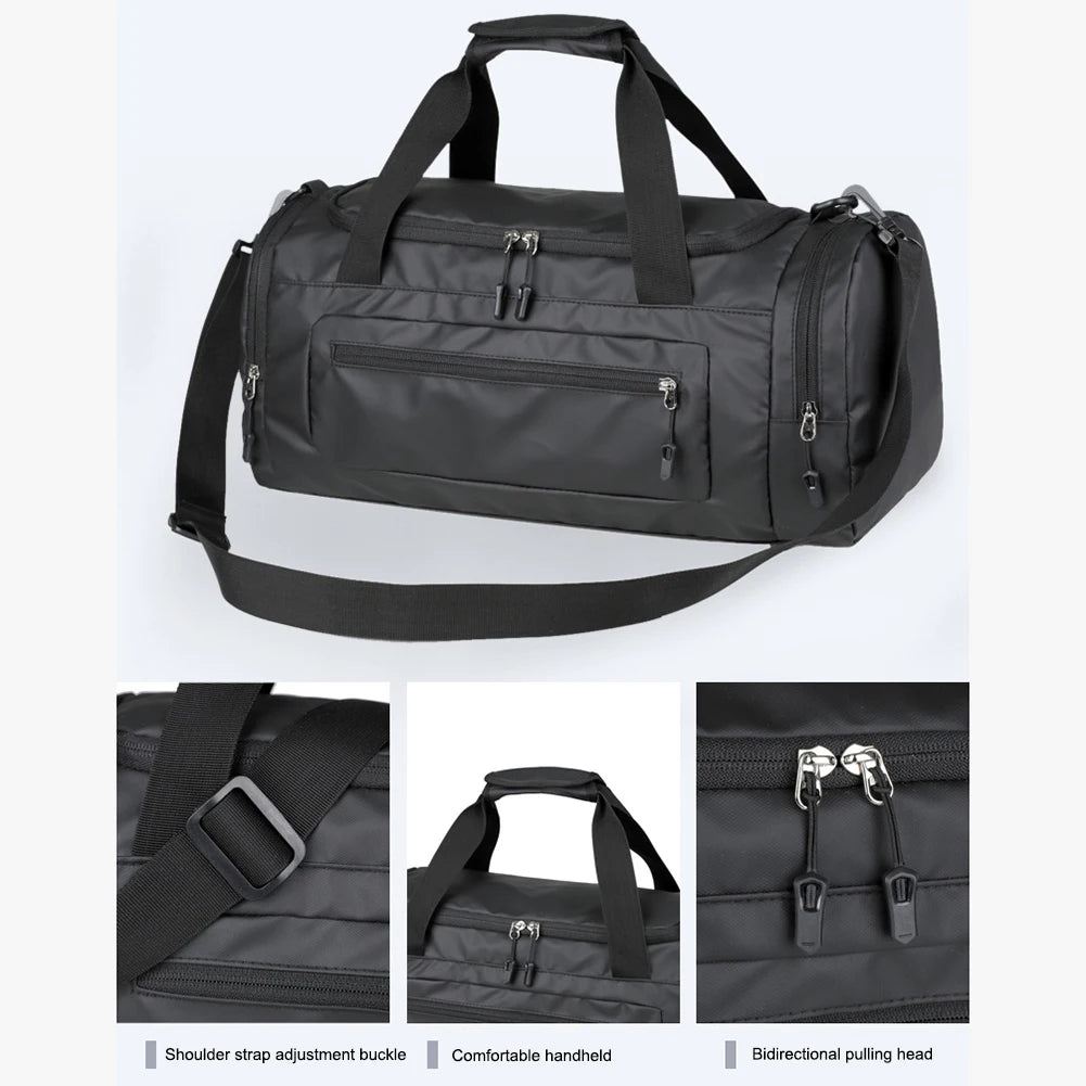 Men Fitness Bag Large Capacity with Shoe Compartment and Wet Pocket Training Sports Bag for Camping/Trekking/Hiking/Traveling