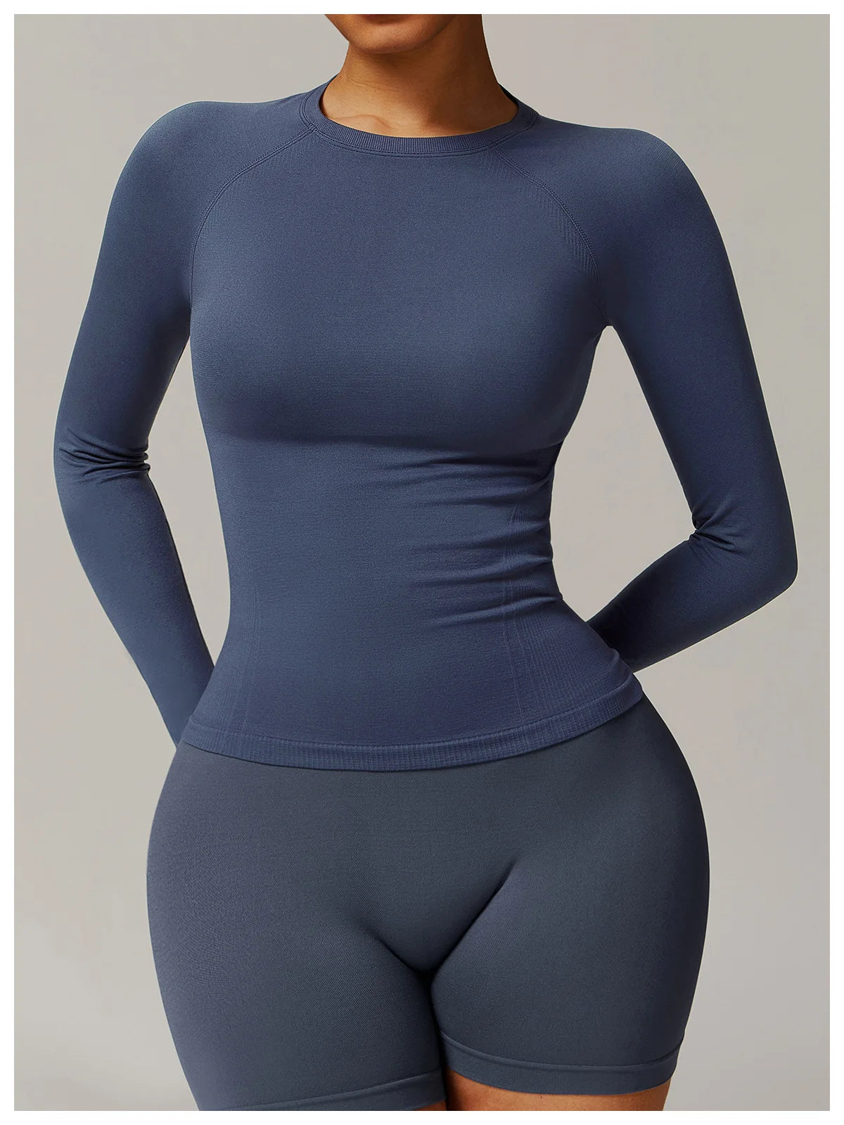 Sexy Women Yoga T-shirts Solid Sports Top Long Sleeve Gym Workout Running Shirts Exposed Navel Quick Dry Fitness Gym Sport Wear