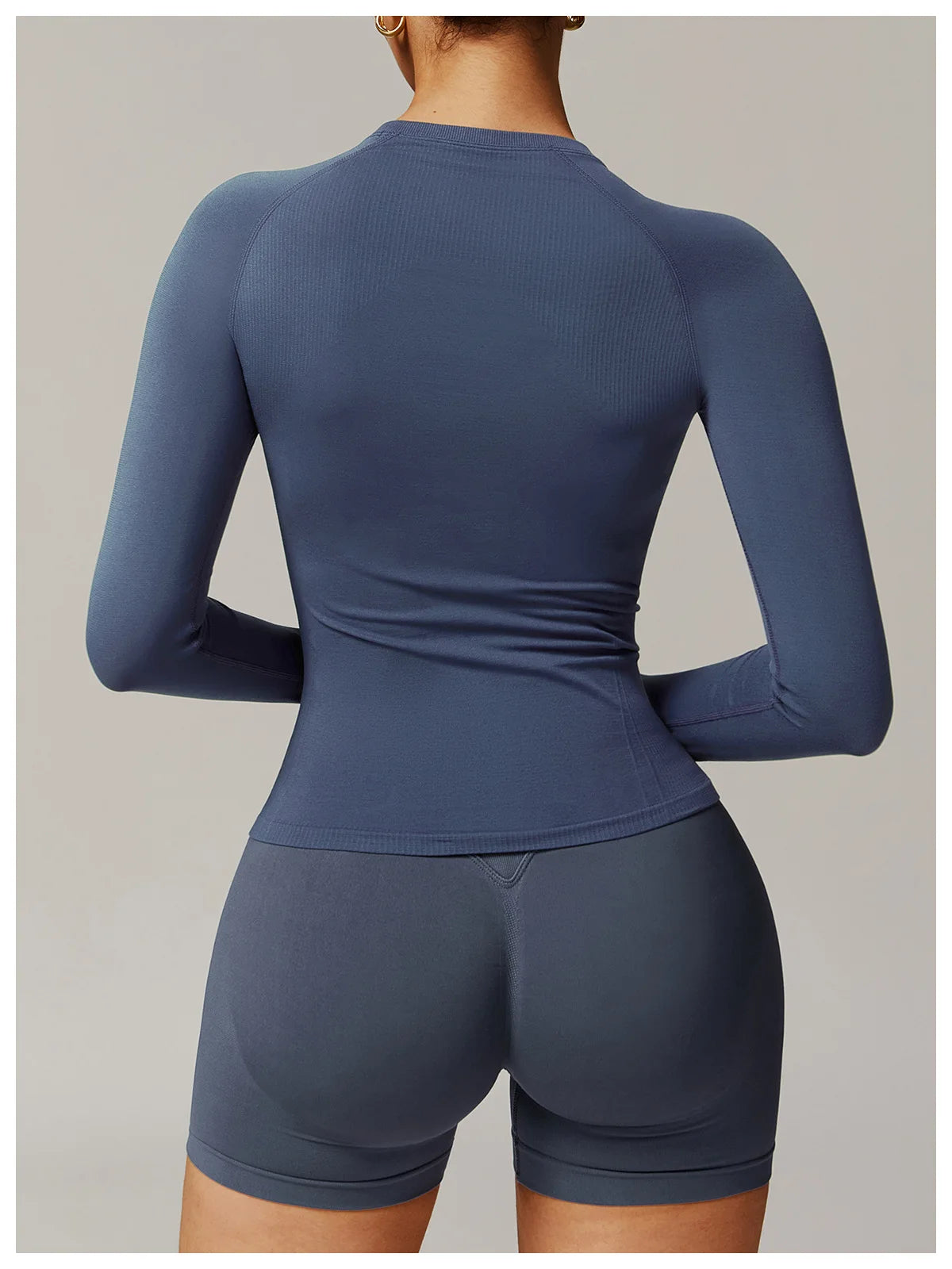 Sexy Women Yoga T-shirts Solid Sports Top Long Sleeve Gym Workout Running Shirts Exposed Navel Quick Dry Fitness Gym Sport Wear
