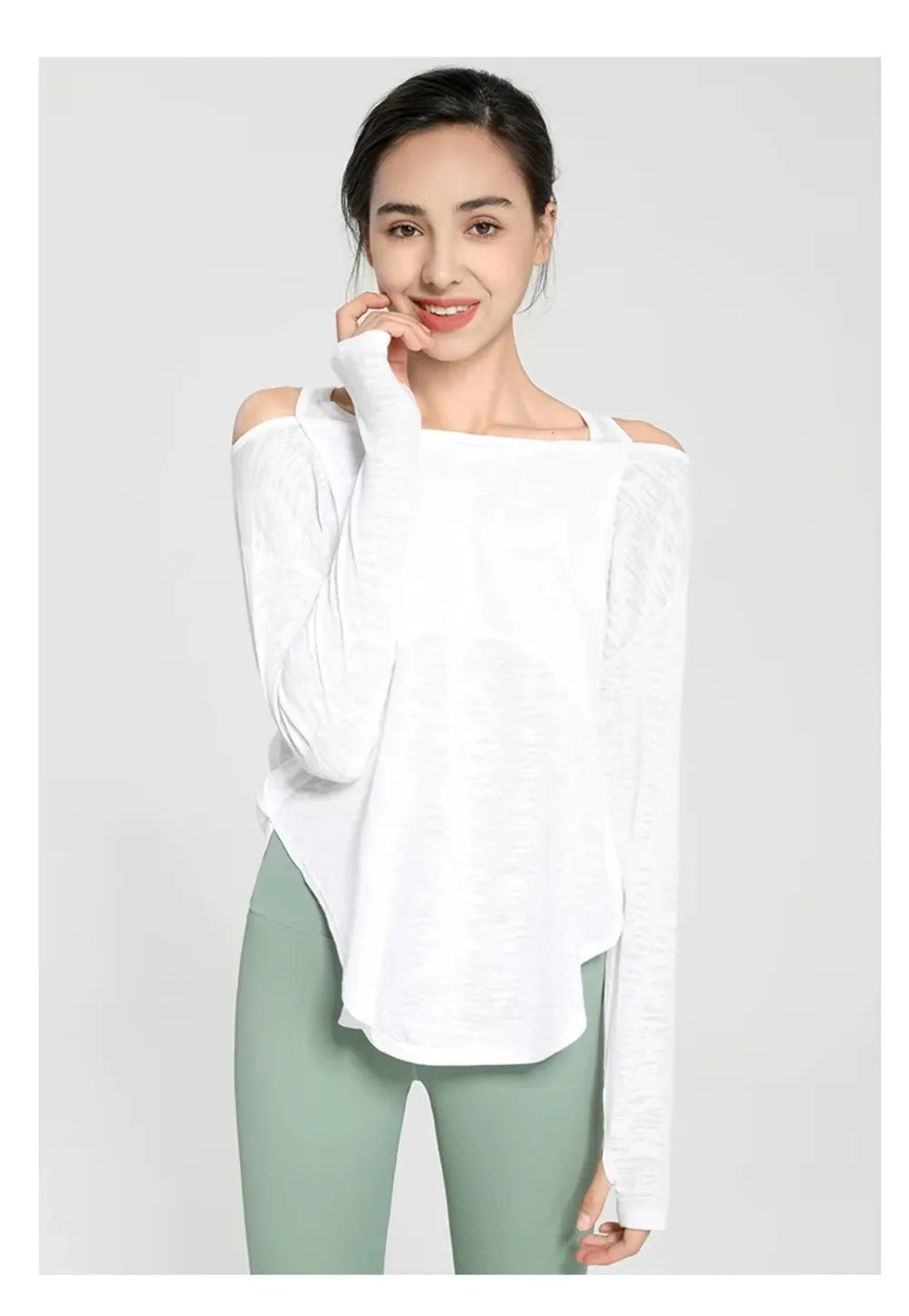 Long Sleeve Yoga Shirts for Women Loose Sports Tee Crop Top Sports Top Women Sportswear Gym Fitness Wear Clothing Workout Female